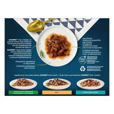 GOURMET® Perle Gravy Delight med Kylling, Okse, Laks & Tunfisk