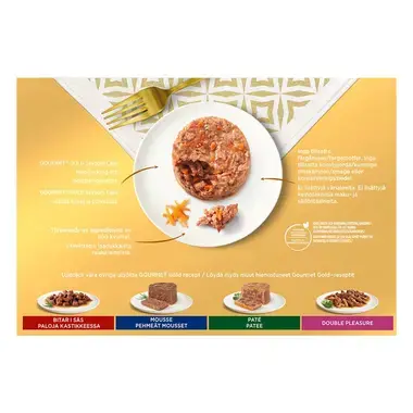 GOURMET® Gold Savoury Cake med Okse, Kylling, Kalkun & Lam (12-pack)