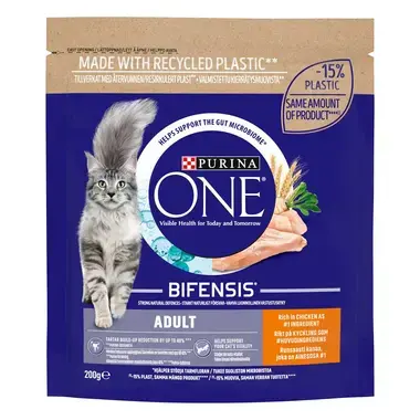 PURINA ONE® Adult Katt, Rik på Kylling og Helkorn